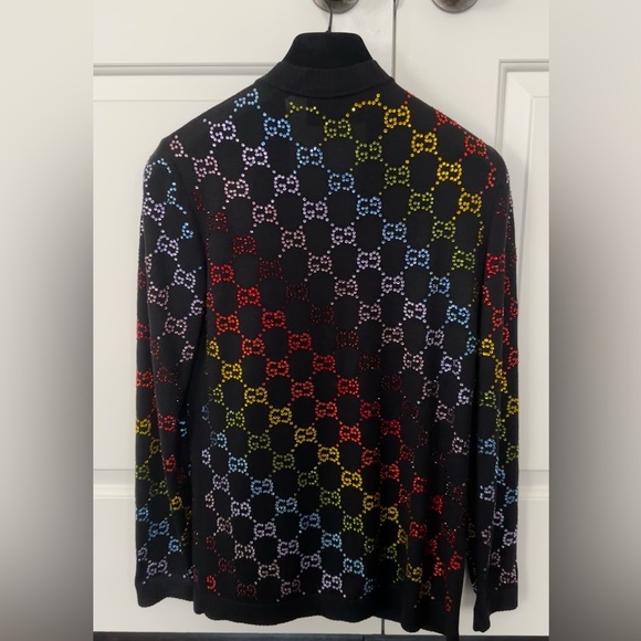 Gucci Rainbow Embellished Oversized Cardigan Unisex - Picture 4 of 6